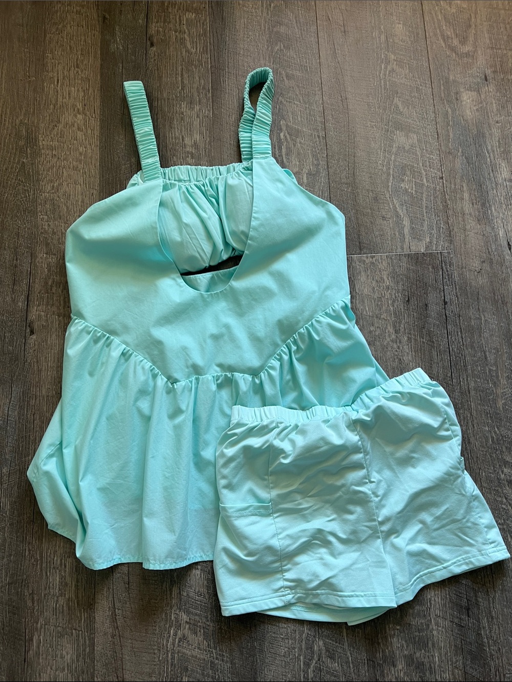 Amazon Women's Light Teal Romper Set